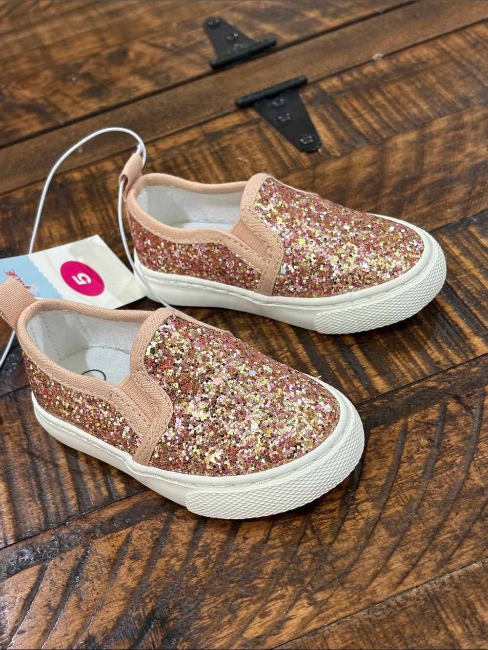 Girls' Glitter Slip-On Sneakers - Pink